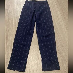 Brandy Melville Navy Checkered Straight Leg Pants